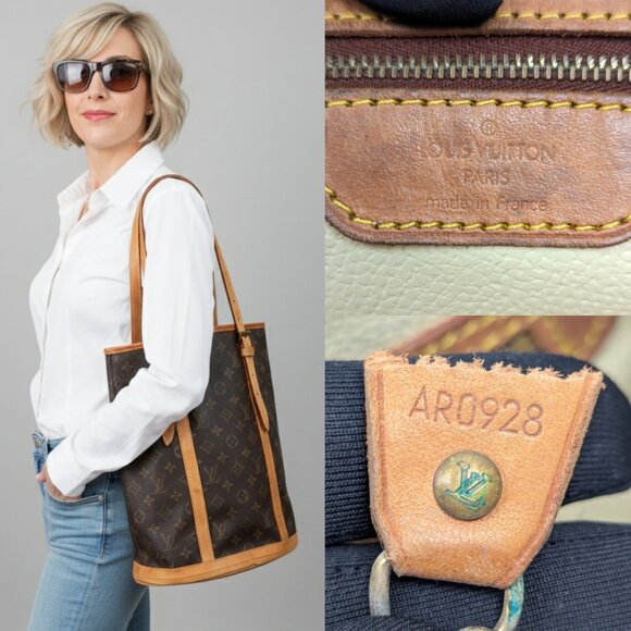 LOUIS VUITTON Bucket GM Monogram Canvas - Renewed Leather - Picture 2 of 15